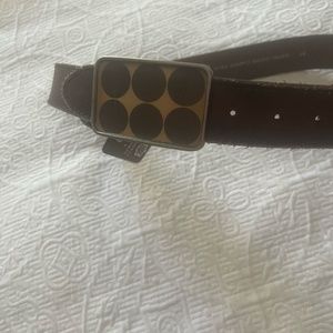 Brown Leather Belt with Decorative Buckle